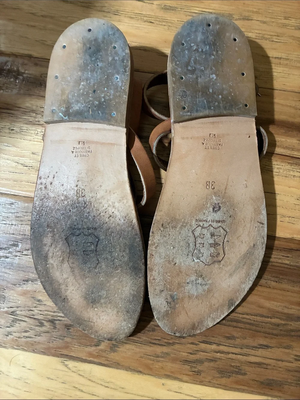 K. Jacques St. Tropez ankle-buckle leather sandals - size 38